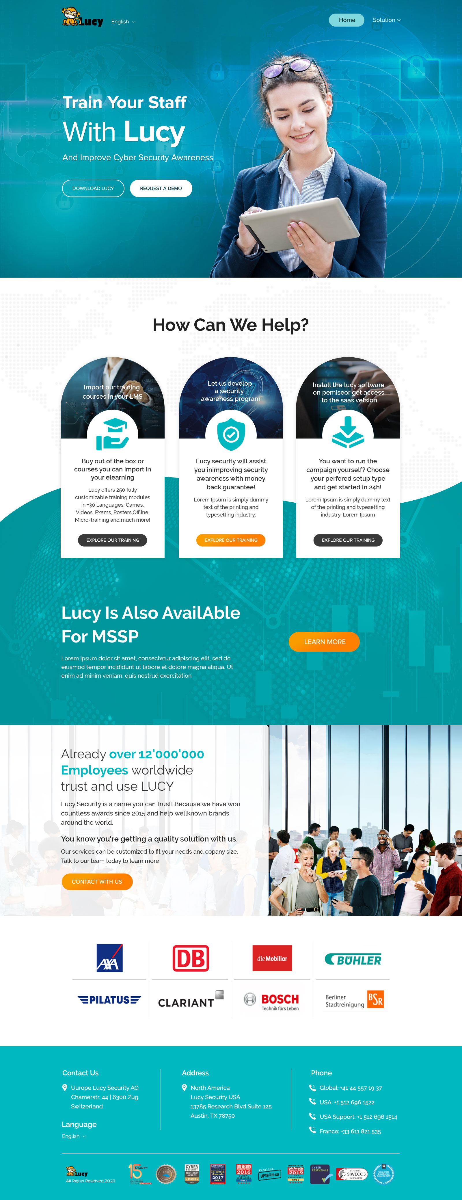 Web Design by Shijo John for LUCY Security AG | Design #25449597