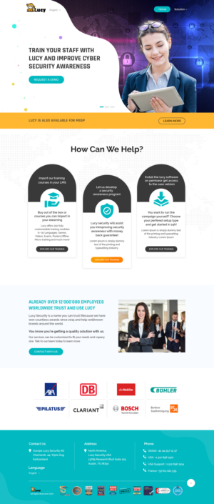 Diseño Web por Shijo John para LUCY Security AG | Diseño: #25449901