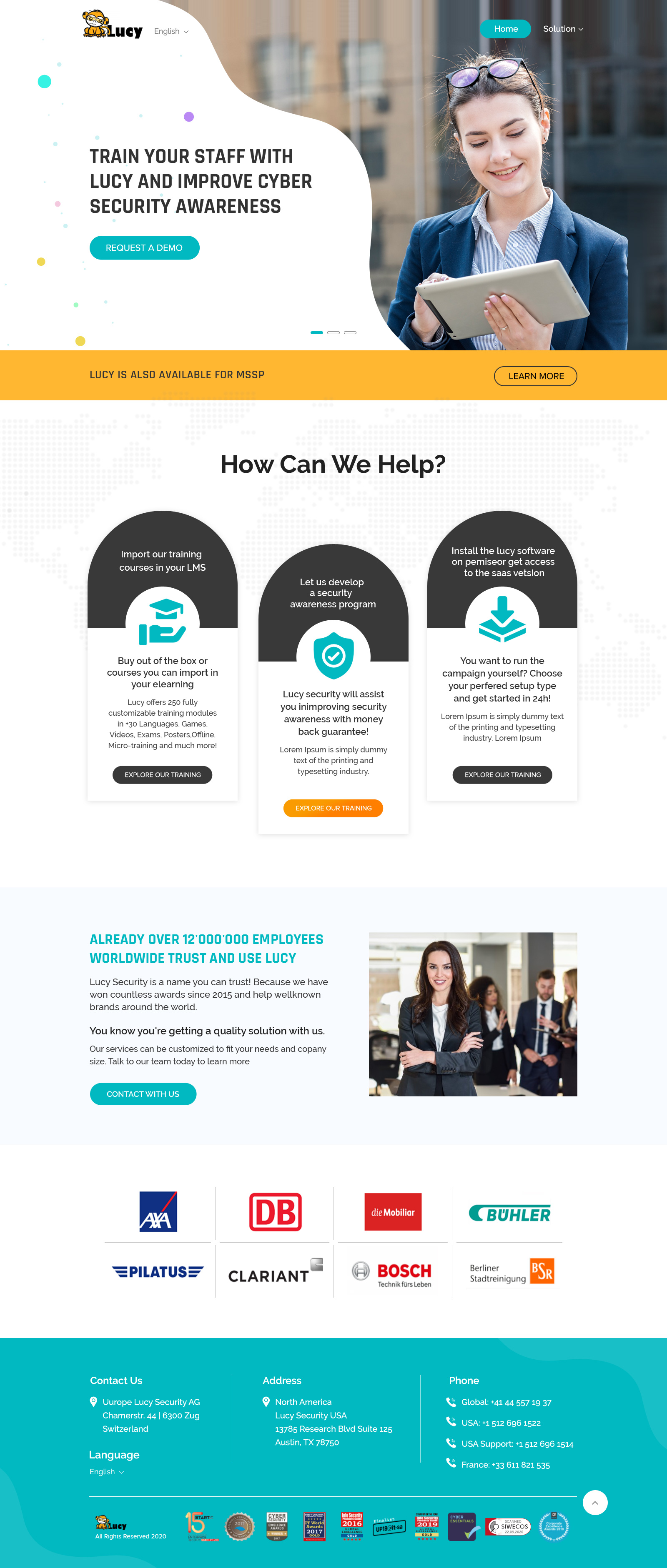 Diseño Web por Shijo John para LUCY Security AG | Diseño #25449902