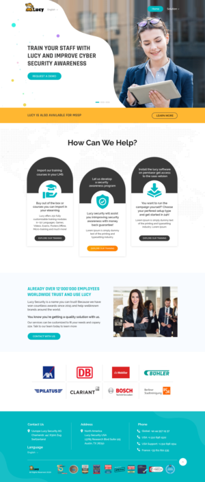 Diseño Web por Shijo John para LUCY Security AG | Diseño: #25449902
