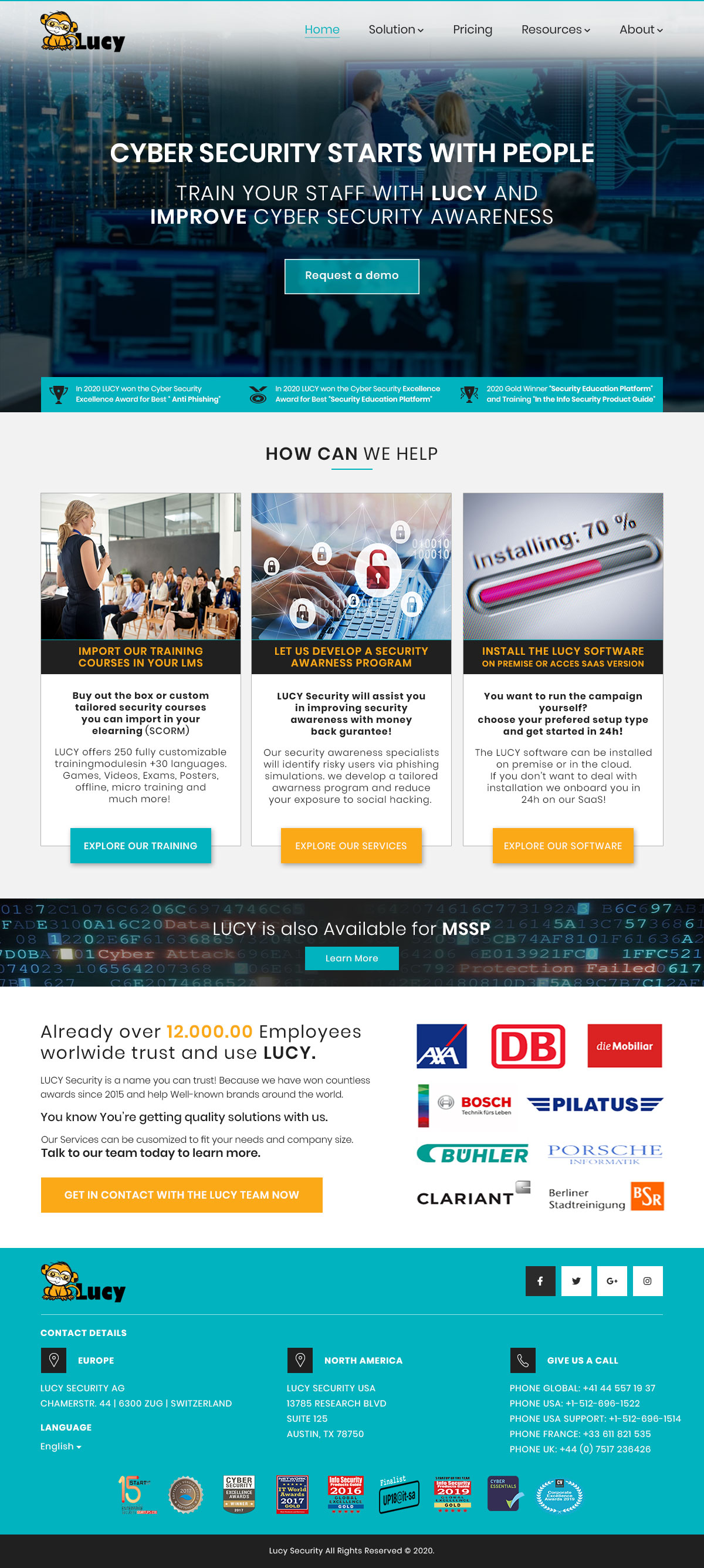 Diseño Web por mrtasks para LUCY Security AG | Diseño #25473262