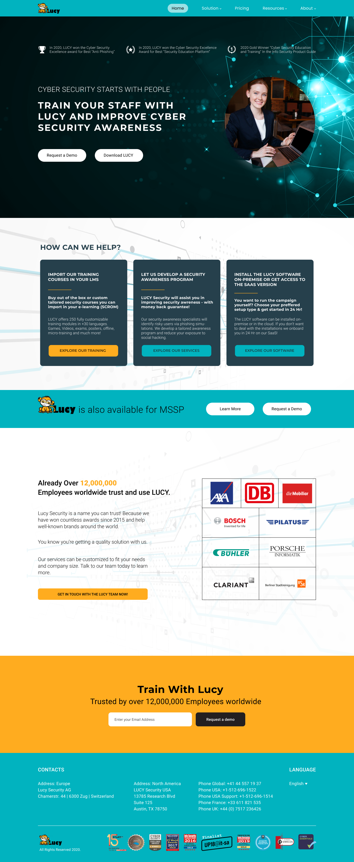 Web Design by Jaskaran_Singh for LUCY Security AG | Design #25478791