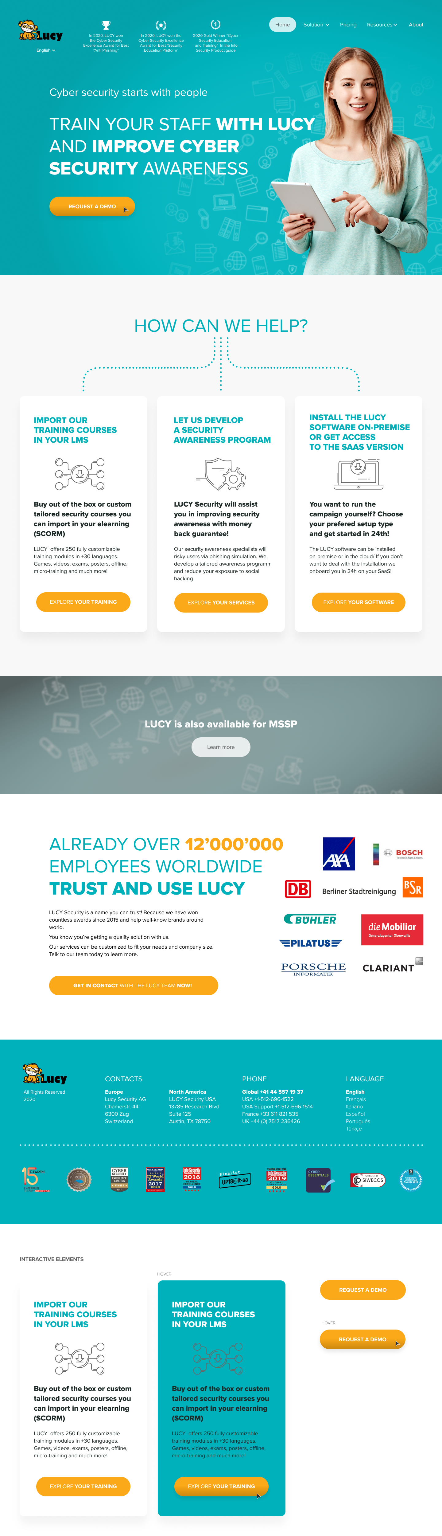 Web Design by ElenaNelyubina for LUCY Security AG | Design #25484331
