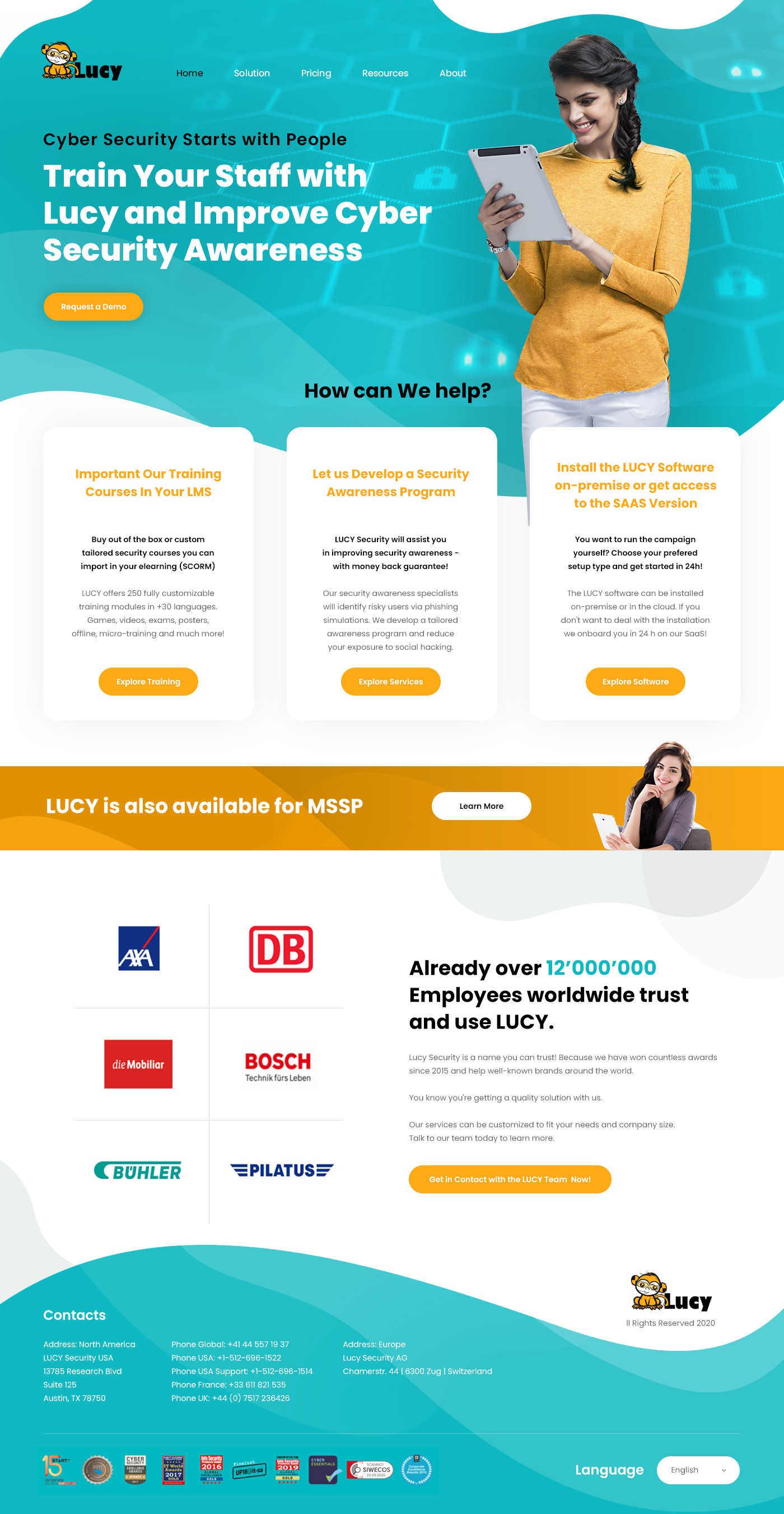 Web Design by ag622988 for LUCY Security AG | Design #25458985