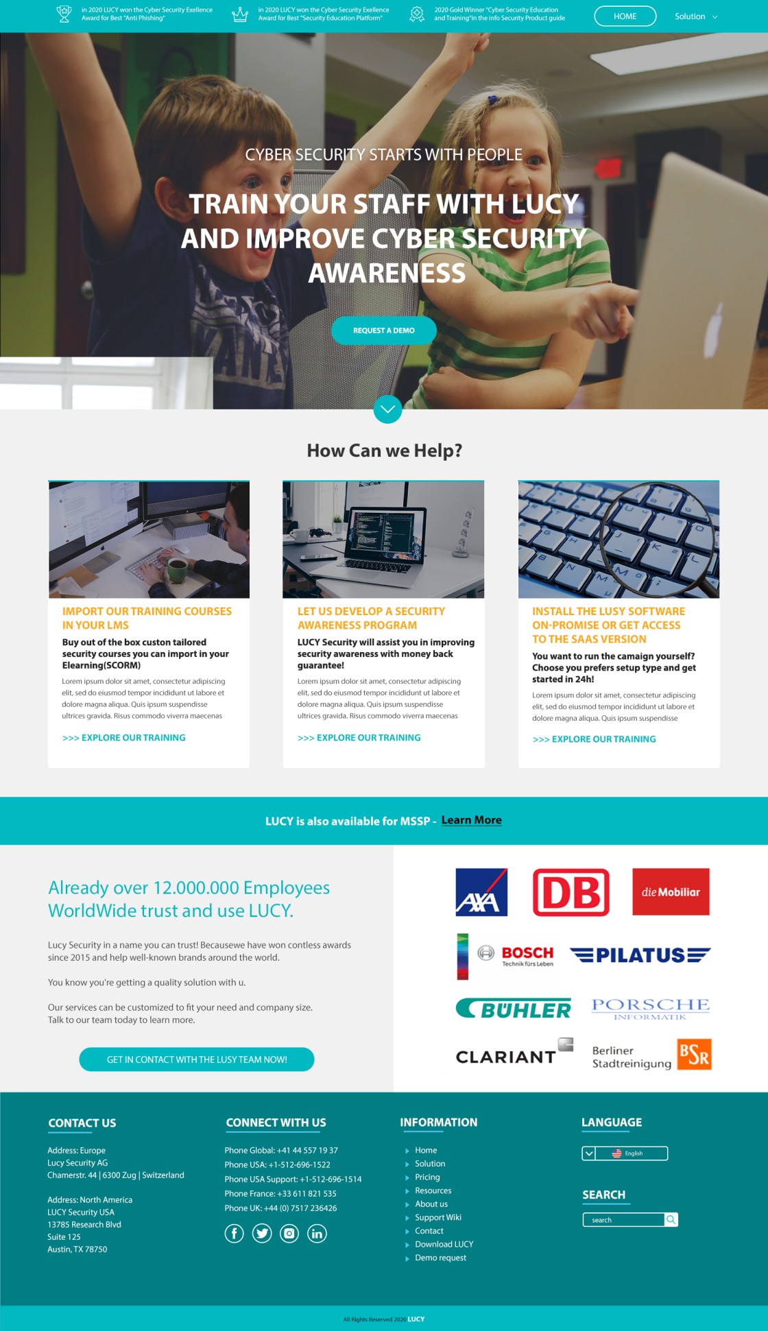 Web Design by rimaz.ayoub for LUCY Security AG | Design #25479336