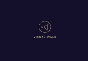 VISUAL WALK, with capital letters and initials of the company name. | Logo Design by Hiccups Design