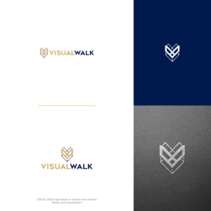 VISUAL WALK, with capital letters and initials of the company name. | Logo Design by JohnM.