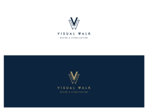 VISUAL WALK, with capital letters and initials of the company name. | Logo Design by wonderland