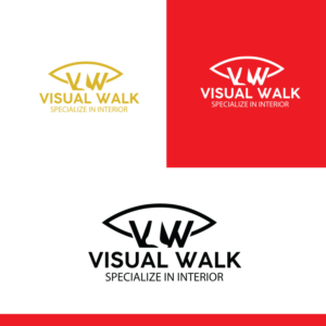VISUAL WALK, with capital letters and initials of the company name. | Diseño de Logo por Graphic Bricks