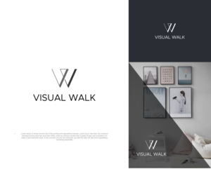 VISUAL WALK, with capital letters and initials of the company name. | Logo Design by MX LogoArt