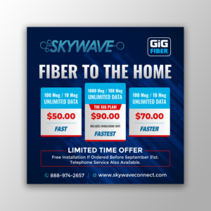 Skywave GIG Fiber Internet Service | Diseño de Facebook por ecorokerz