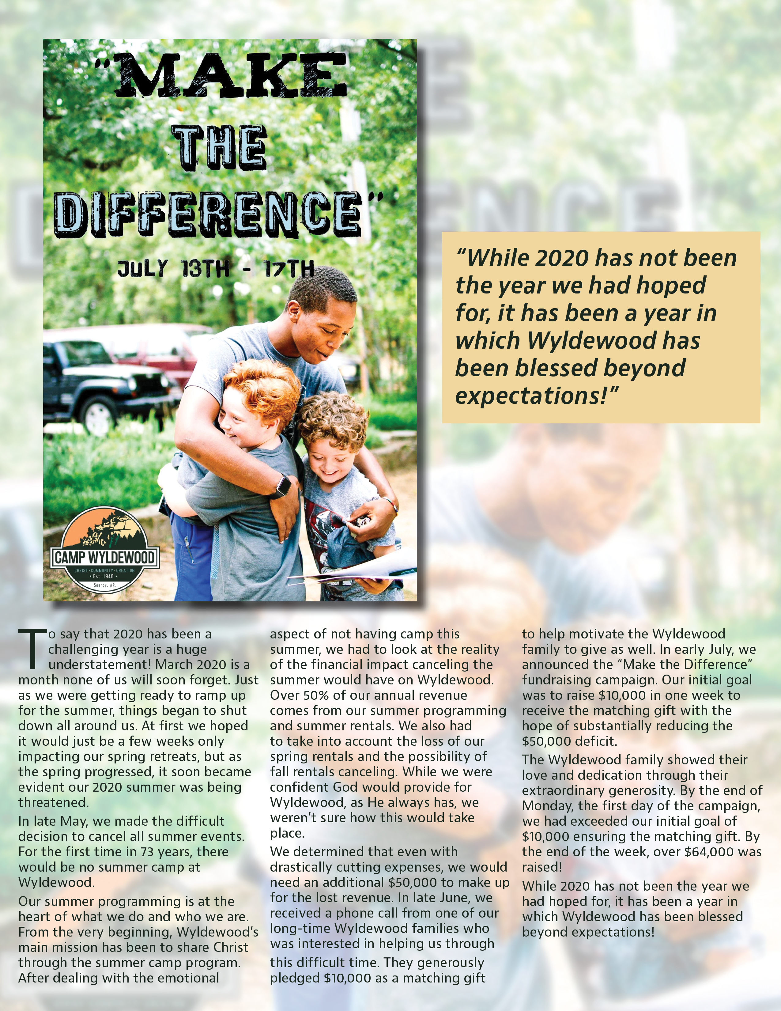 Magazine Design by Skybluedesignstudio for Camp Wyldewood | Design #25466751