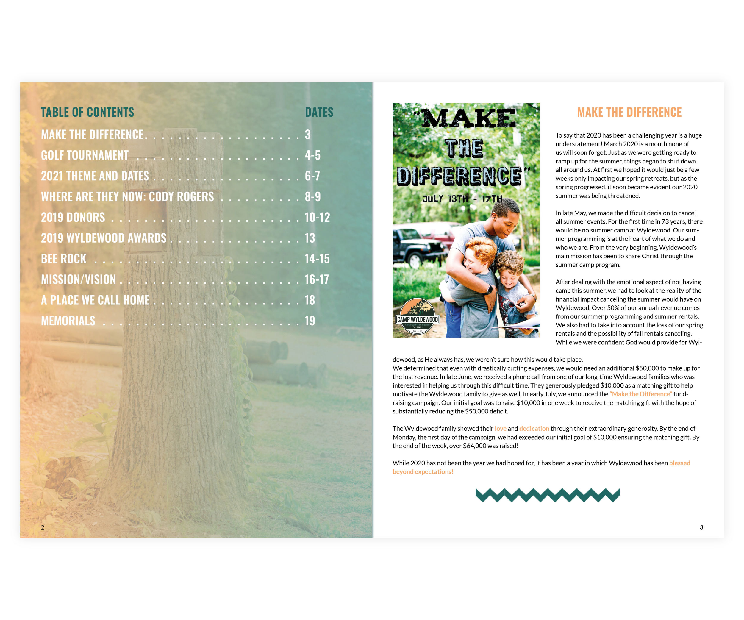 Magazine Design by yunta for Camp Wyldewood | Design #25472356