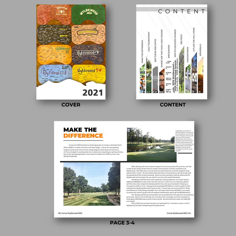 Magazine Design by BitterMelon Project for Camp Wyldewood | Design #25485666