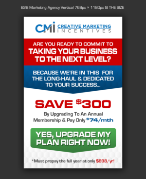 Upsell Vertical Banner Ad Design For B2B Marketing Agency Vertical 768px × 1180px IS THE SIZE | Banner-Design von ARTOGRAPHY