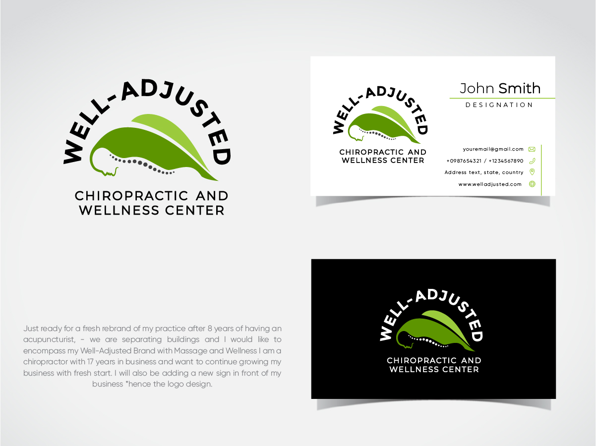 Logo Design by dharlan for Well-Adjusted Chiropractic and Wellness Clinic | Design #25466324