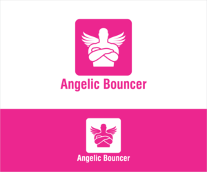 A bouncer outline, with angel wings  (no text) | Design de Logo par BNdesigner