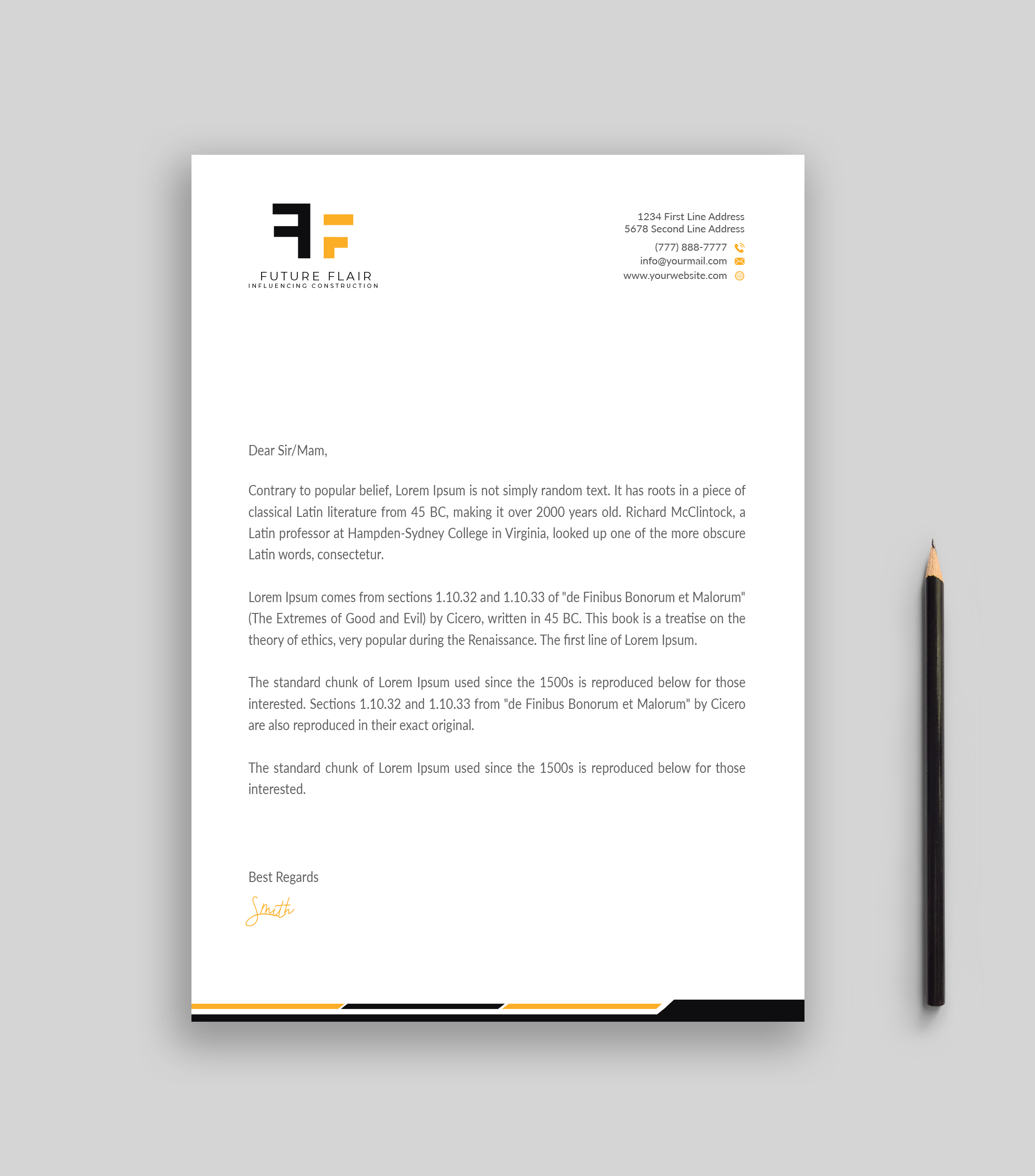 Letterhead Design by Musa. A for this project | Design #25461403