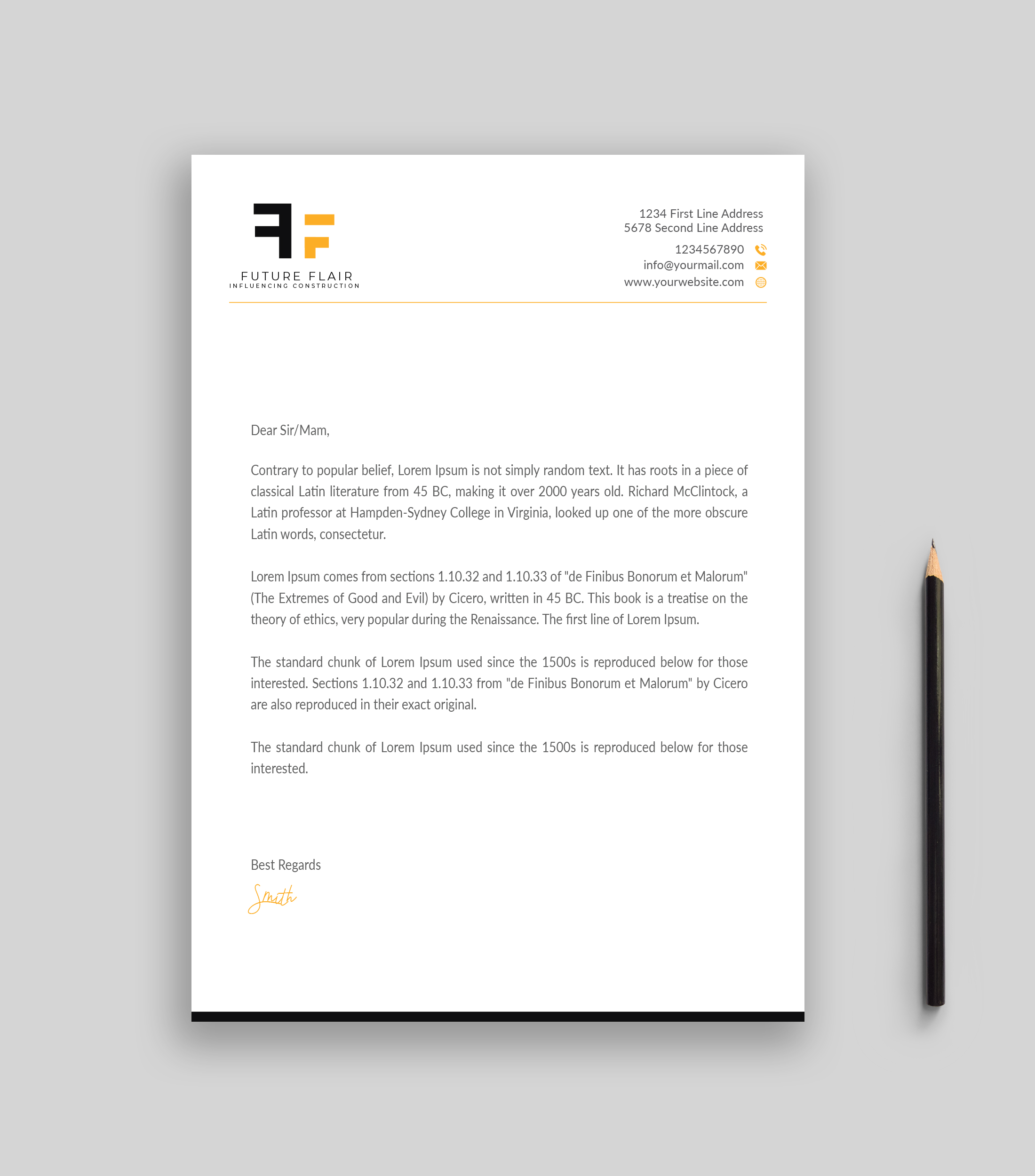 Letterhead Design by Musa. A for this project | Design #25461413