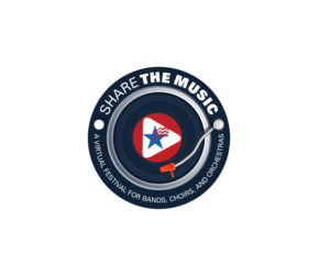 Share the Music!  (main emphasis)     •	A Virtual Festival for Bands, Choirs & Orchestras (secondary emphasis) | Logo Design by Idesign estudio