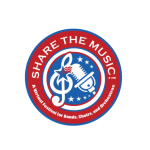 Share the Music!  (main emphasis)     •	A Virtual Festival for Bands, Choirs & Orchestras (secondary emphasis) | Logo Design by NILDesigns