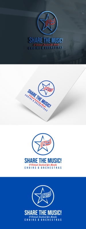 Share the Music!  (main emphasis)     •	A Virtual Festival for Bands, Choirs & Orchestras (secondary emphasis) | Logo Design by fatiyadesign