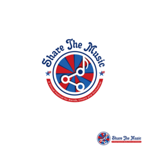 Share the Music!  (main emphasis)     •	A Virtual Festival for Bands, Choirs & Orchestras (secondary emphasis) | Logo Design by Grapi