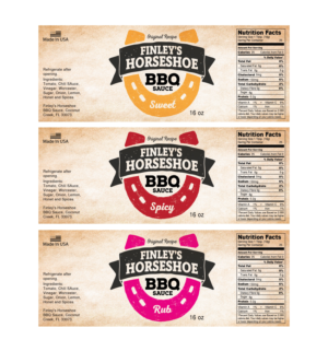 Finley's Horseshoe BBQ Sauce Needs a Label | Diseño de Etiqueta por Sofya Obozkurt
