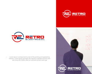 Retro Electrical, or RE.   Or both together. | Logo Design by MX LogoArt