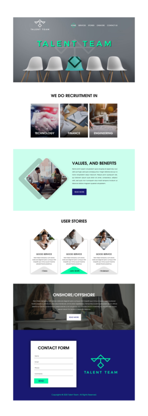 Diseño Web por MAZY para Talent Team | Diseño #25473517