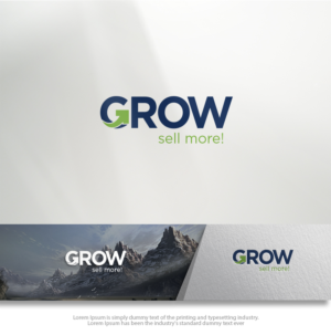 the logo name is "GROW" and i want to check two options: one - without tag line, two - with a tag line: "sell more!". | Logo Design by groomfox