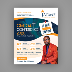 Flyer for annual OMEGA CONFERENCE 2020 | Diseño de Flyer por Mariyam Khan
