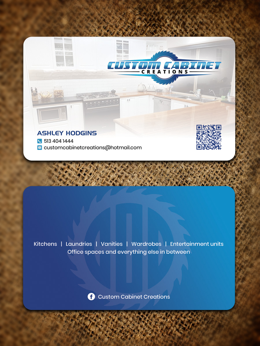 Business Card Design by Sandaruwan for Custom cabinet creations | Design #25479665