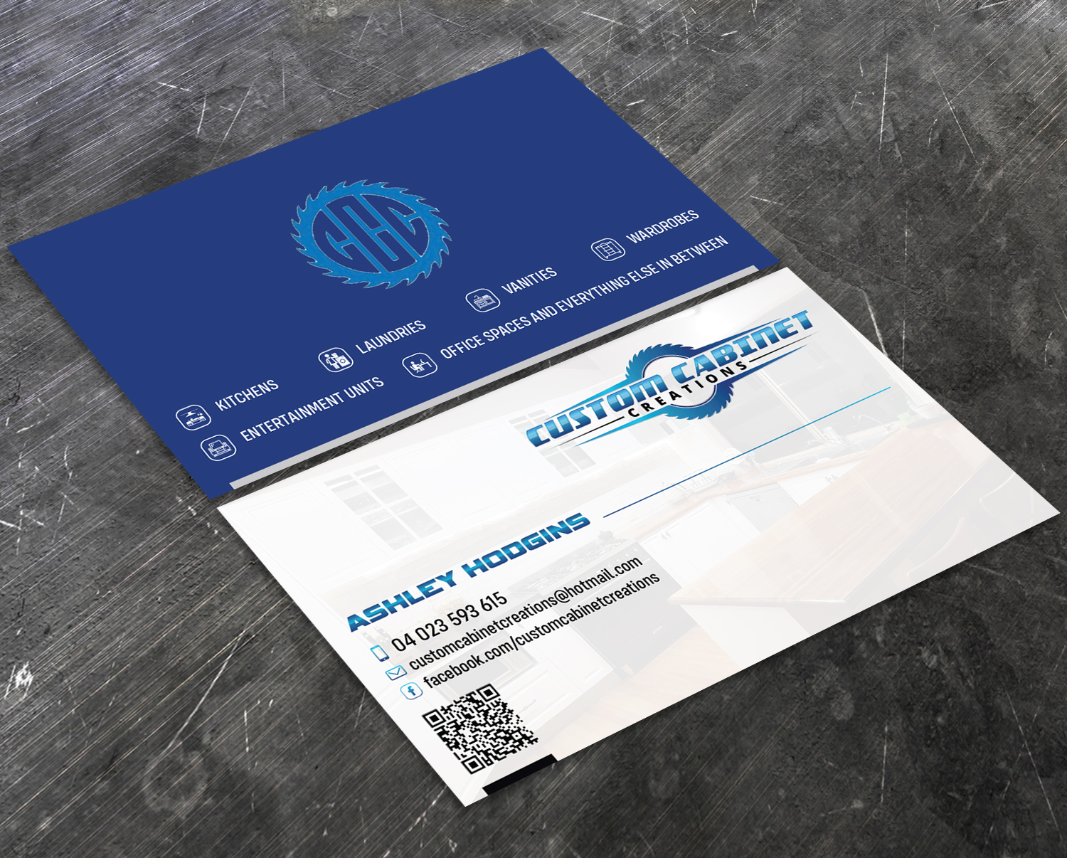 Design de Carte de Visite par Verified artistry (Design garden) pour Custom cabinet creations | Design #25516758