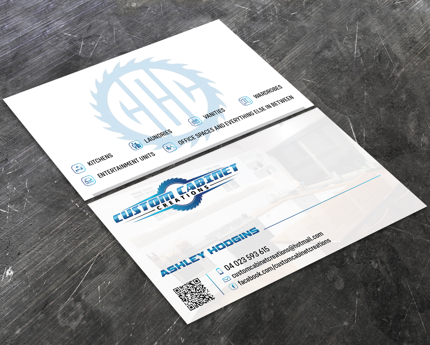 Diseño de Tarjeta de Presentación por Verified artistry (Design garden) para Custom cabinet creations | Diseño #25516762