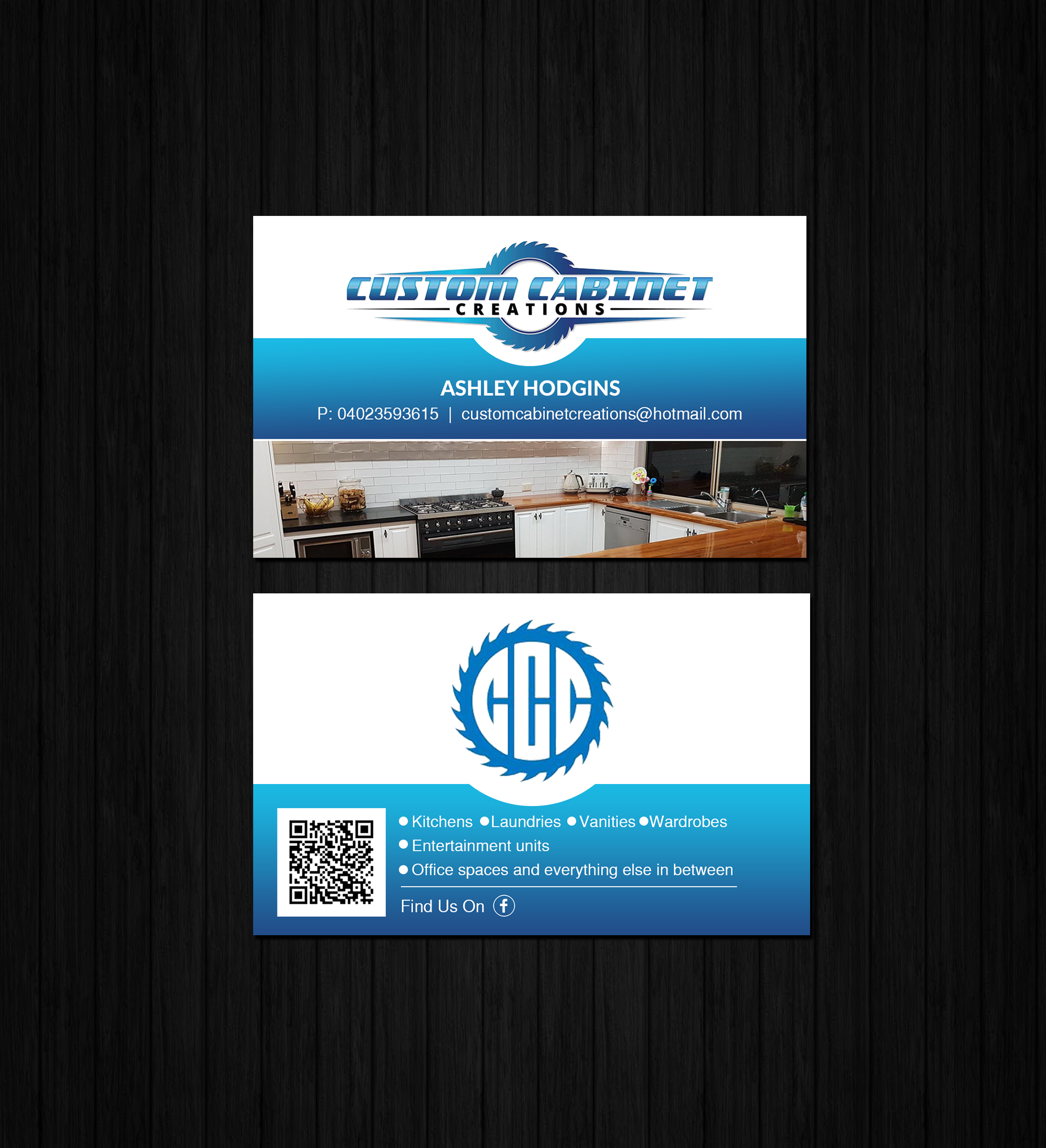 Business Card Design by Creations Box 2015 for Custom cabinet creations | Design #25496427