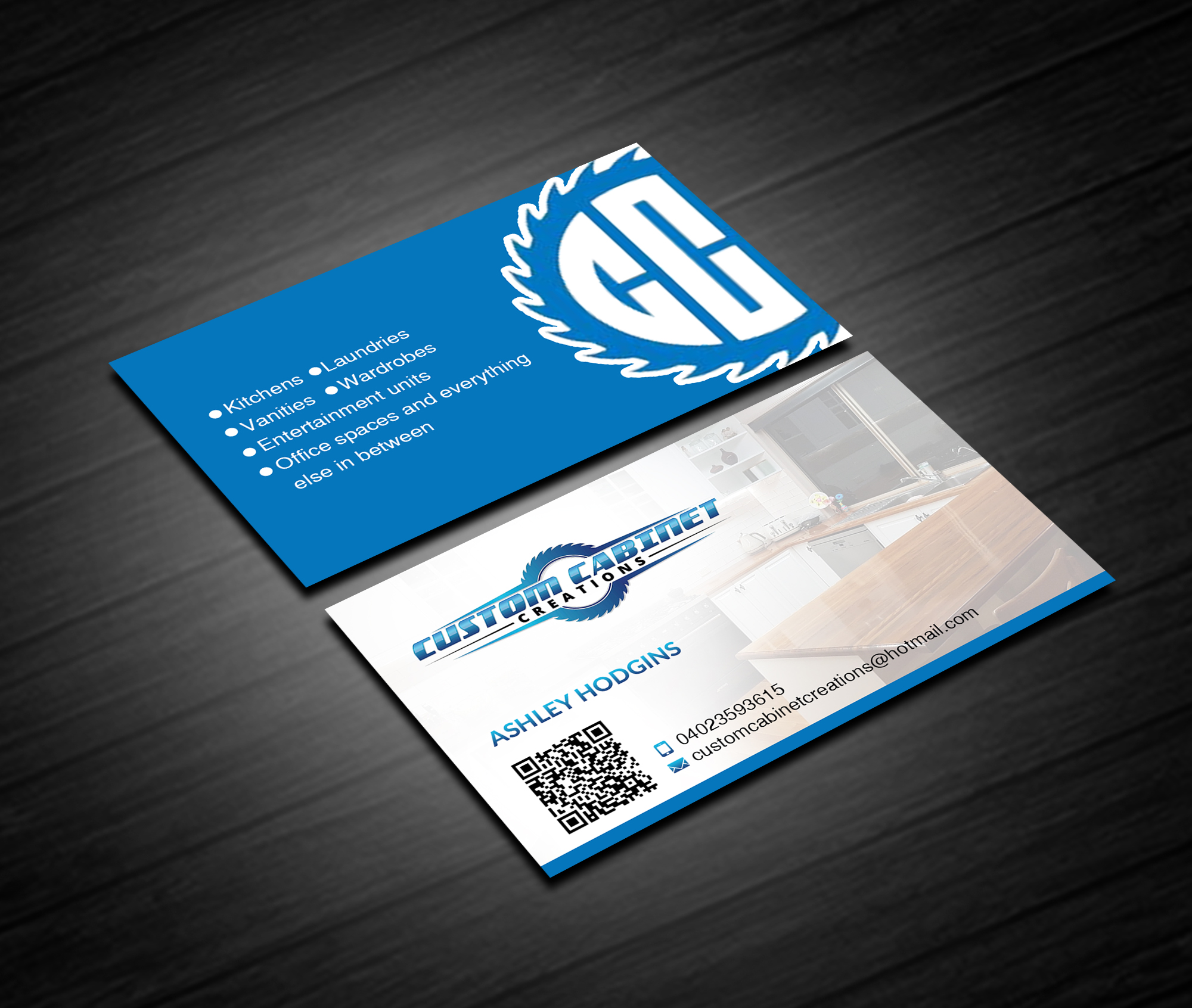 Diseño de Tarjeta de Presentación por Creations Box 2015 para Custom cabinet creations | Diseño #25496440