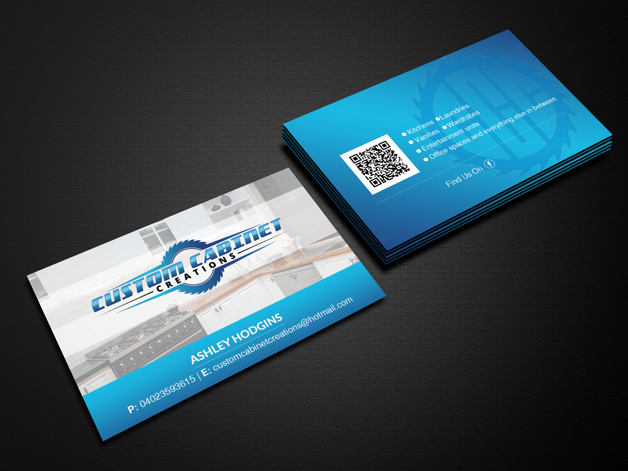 Business Card Design by Creations Box 2015 for Custom cabinet creations | Design #25496442