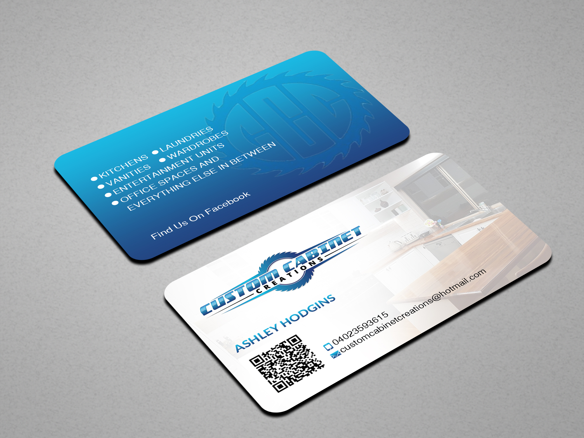 Business Card Design by Creations Box 2015 for Custom cabinet creations | Design #25496458