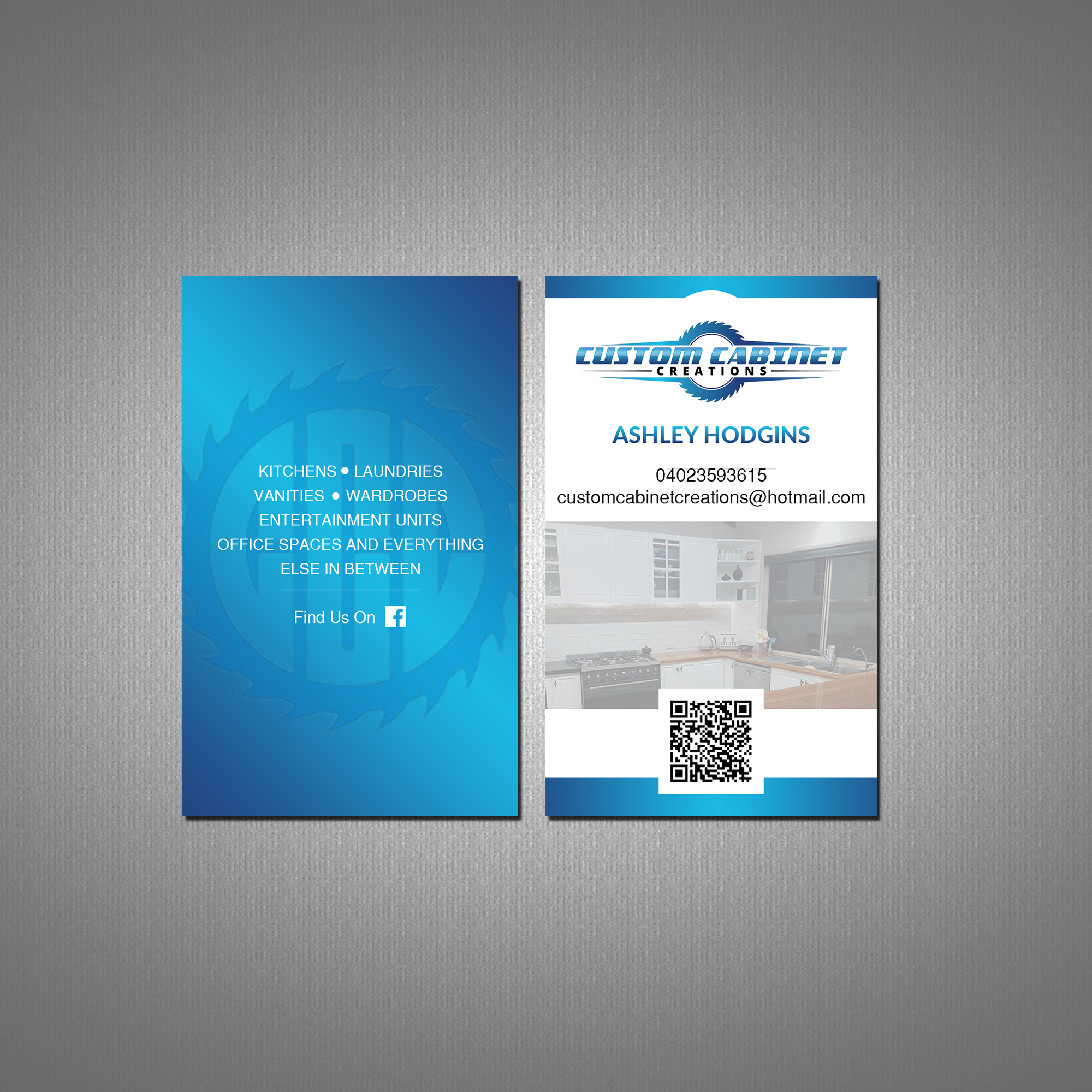 Diseño de Tarjeta de Presentación por Creations Box 2015 para Custom cabinet creations | Diseño #25509814