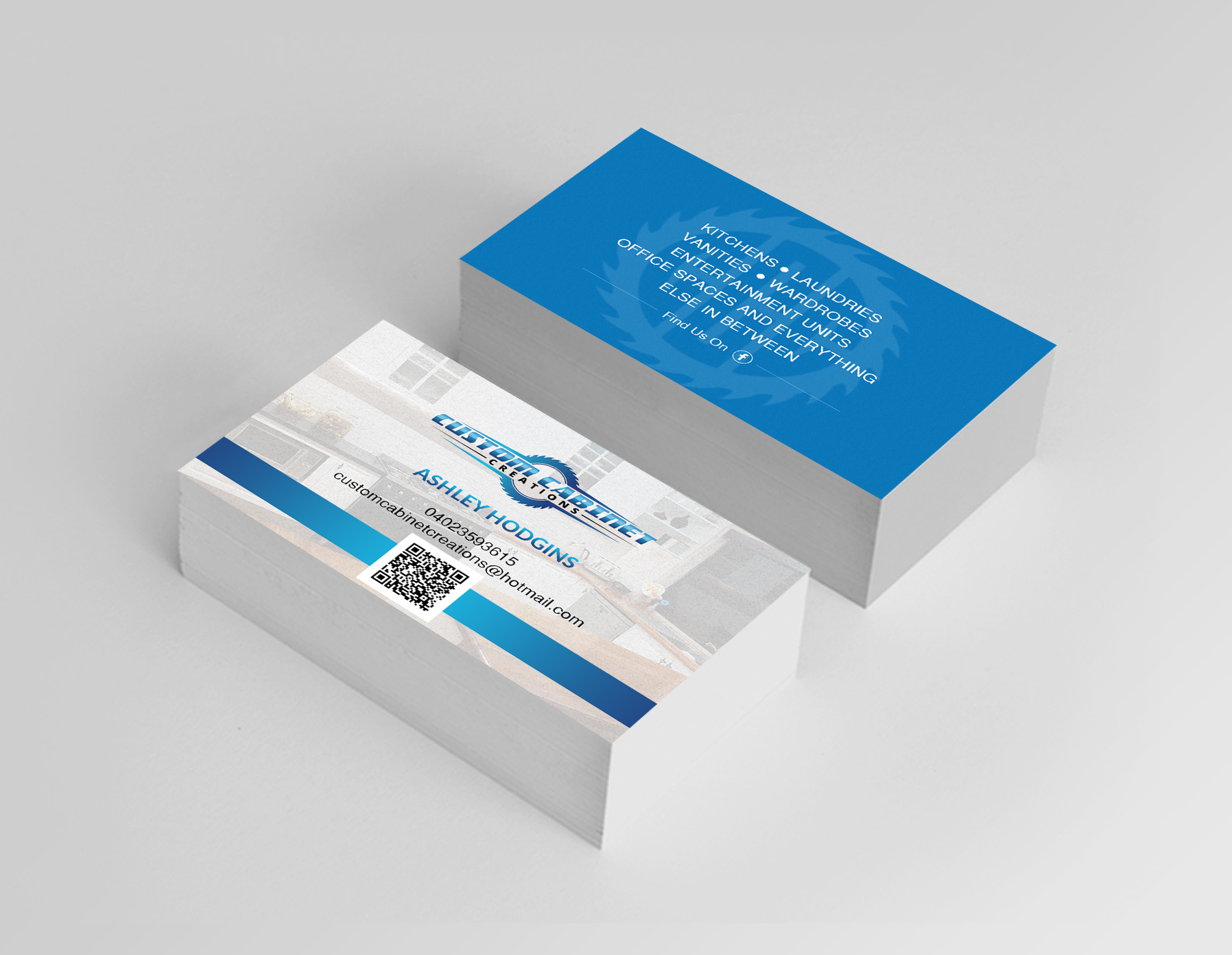 Business Card Design by Creations Box 2015 for Custom cabinet creations | Design #25509817