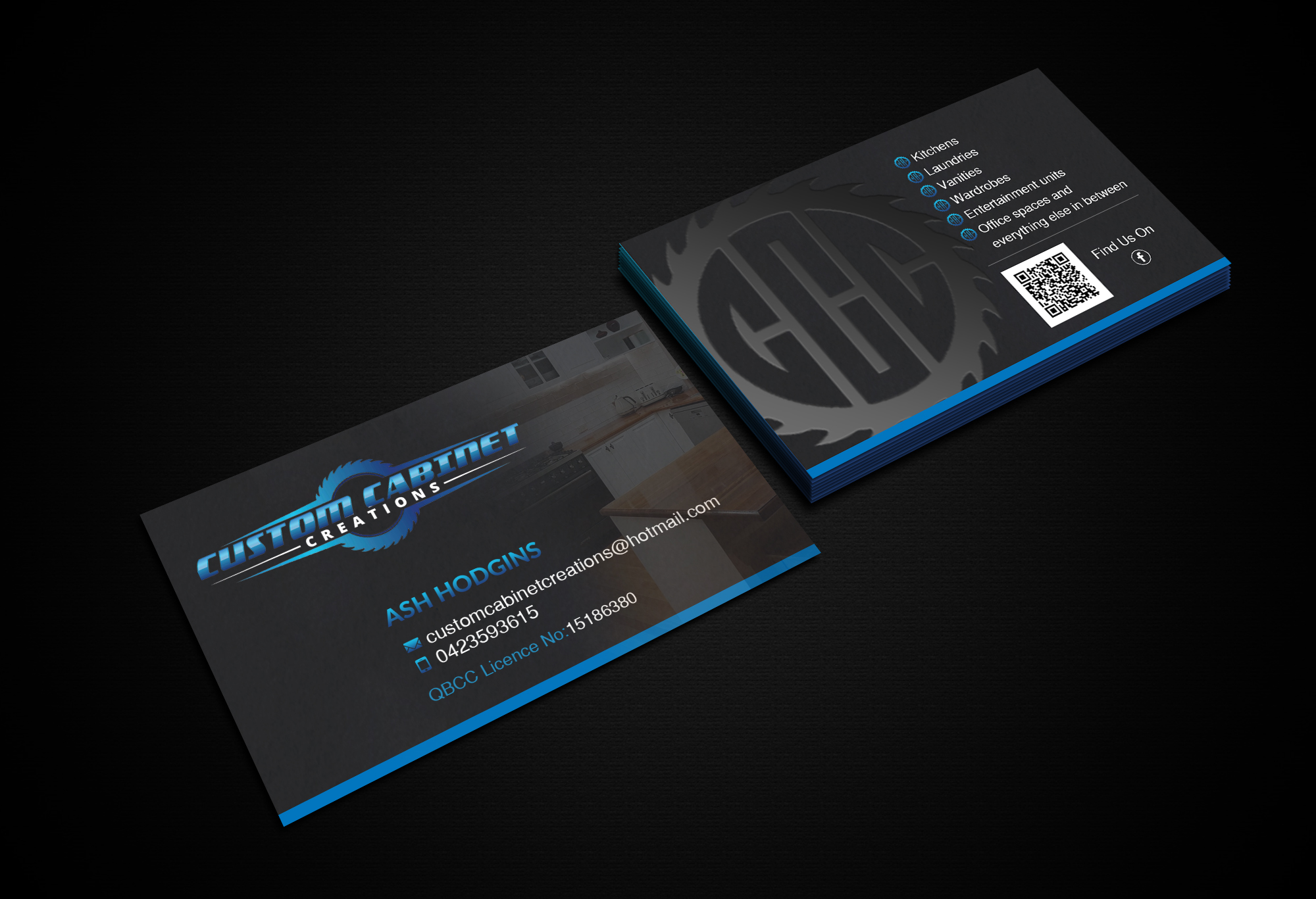 Business Card Design by Creations Box 2015 for Custom cabinet creations | Design #25560801
