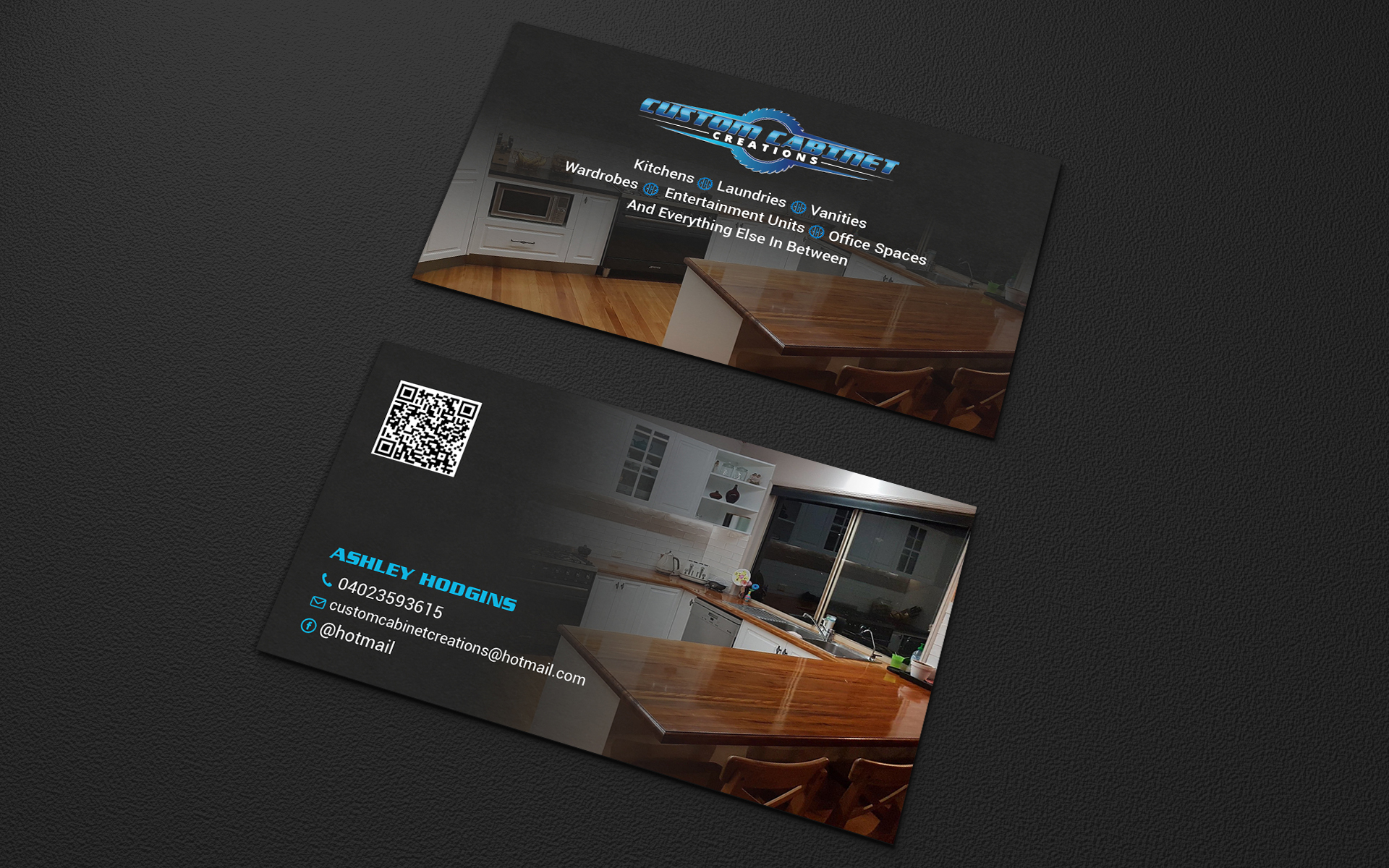 Business Card Design by LAXMI DESIGNHUB for Custom cabinet creations | Design #25493439