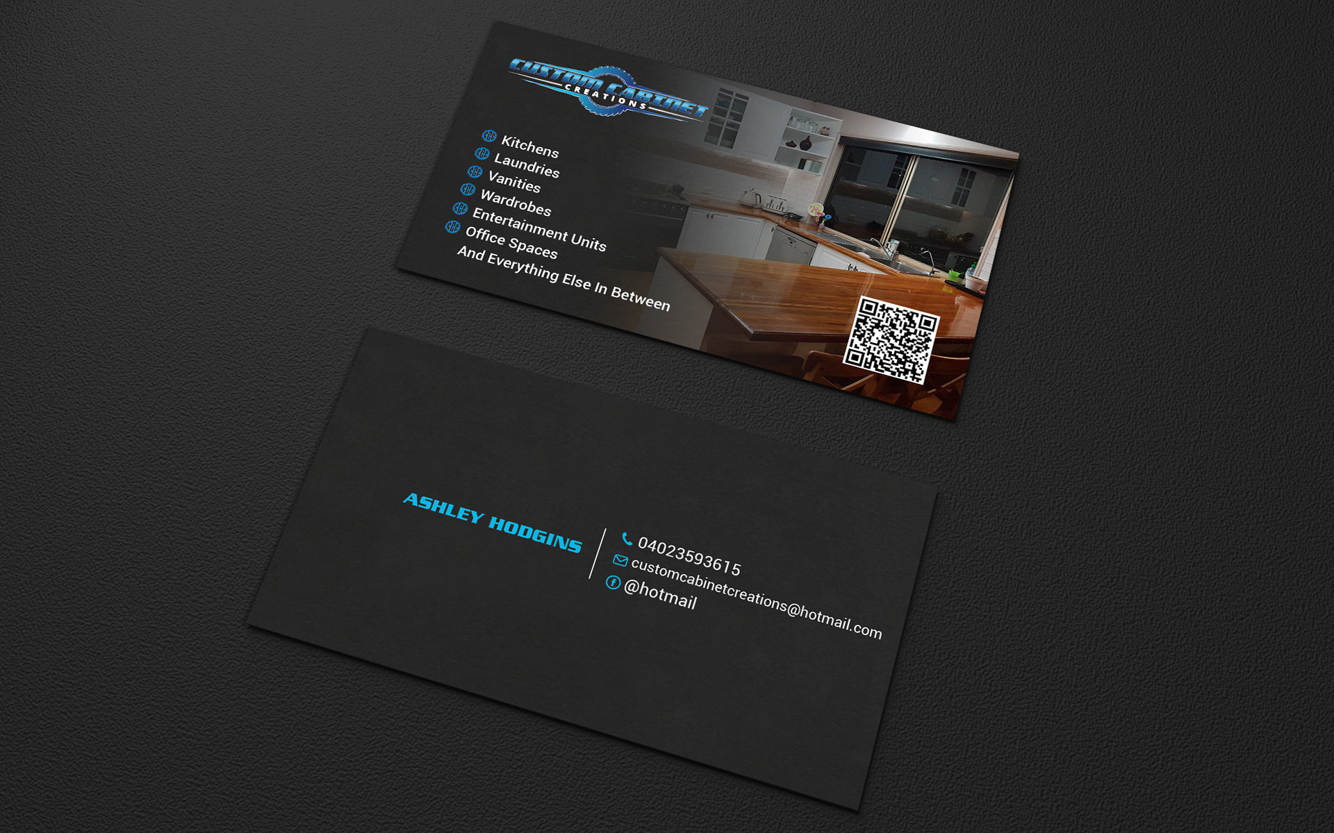 Visitenkarten-Design von LAXMI DESIGNHUB für Custom cabinet creations | Design #25493442