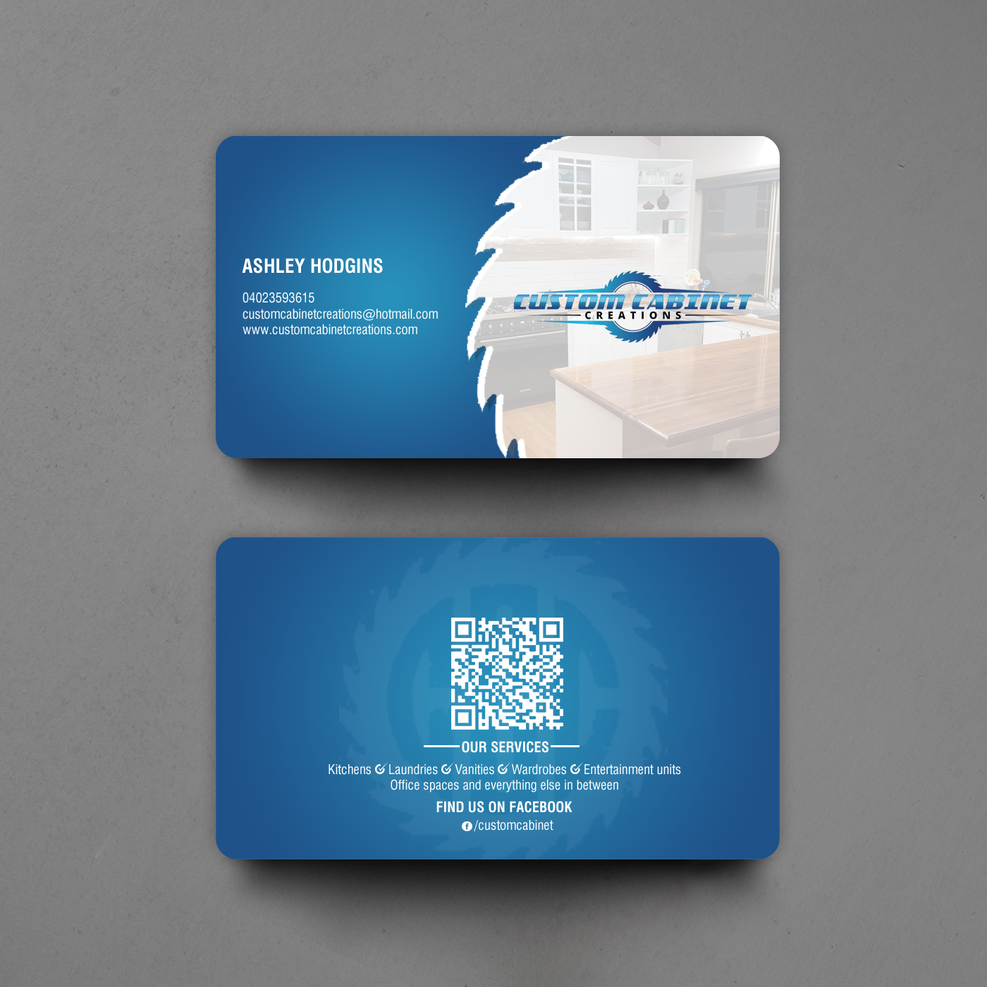Business Card Design by chandrayaan.creative for Custom cabinet creations | Design #25484453