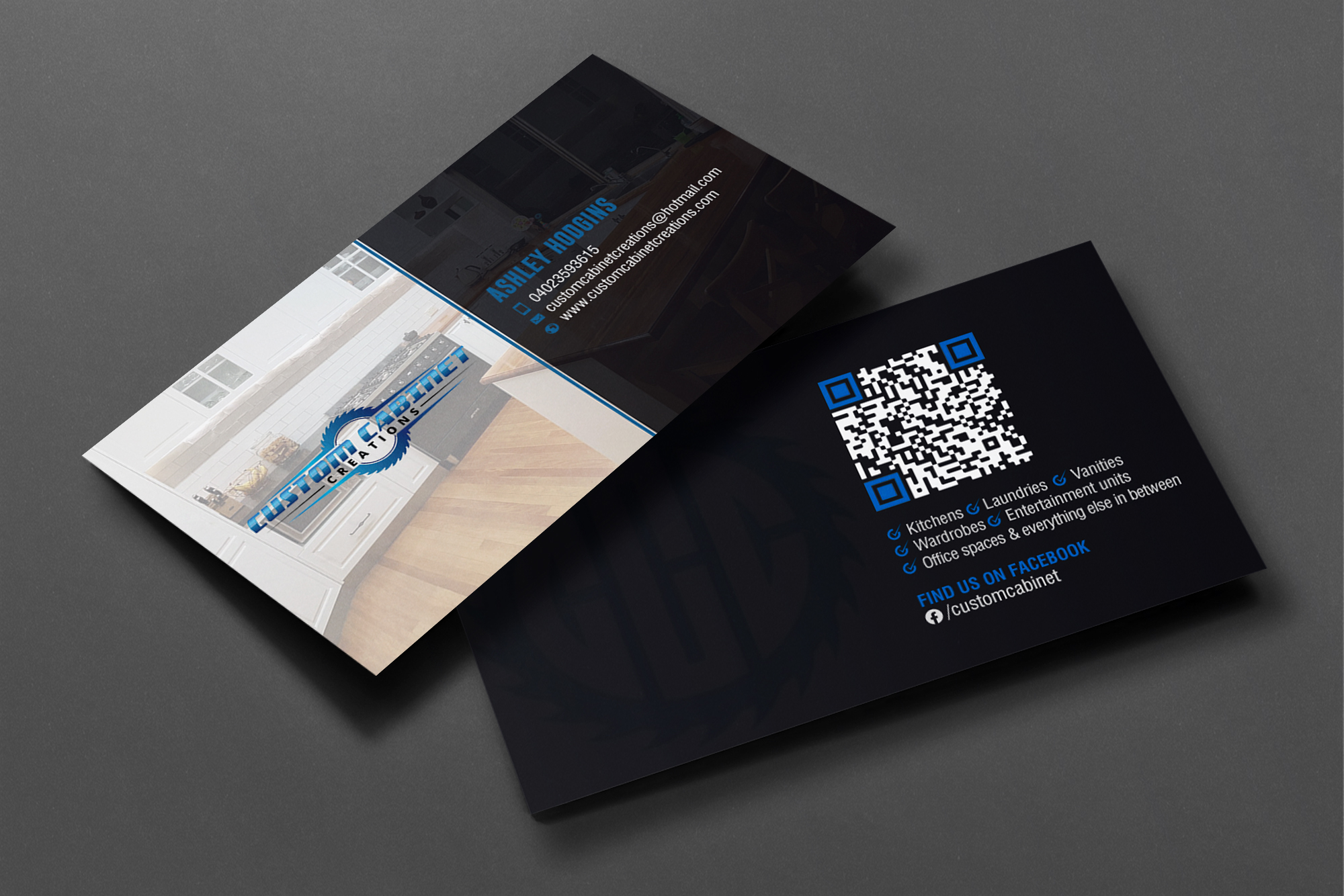 Business Card Design by chandrayaan.creative for Custom cabinet creations | Design #25484743