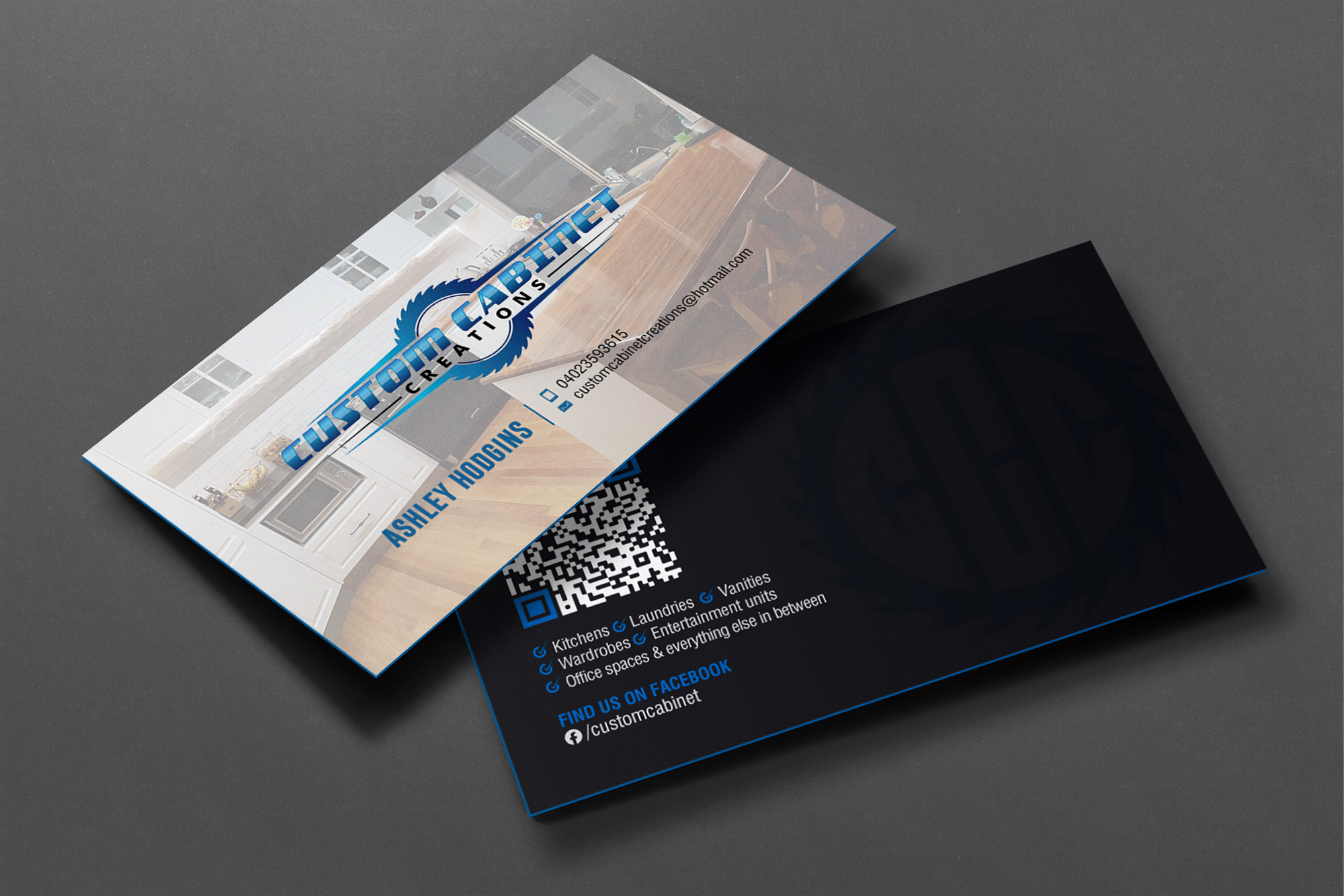 Business Card Design by chandrayaan.creative for Custom cabinet creations | Design #25484744