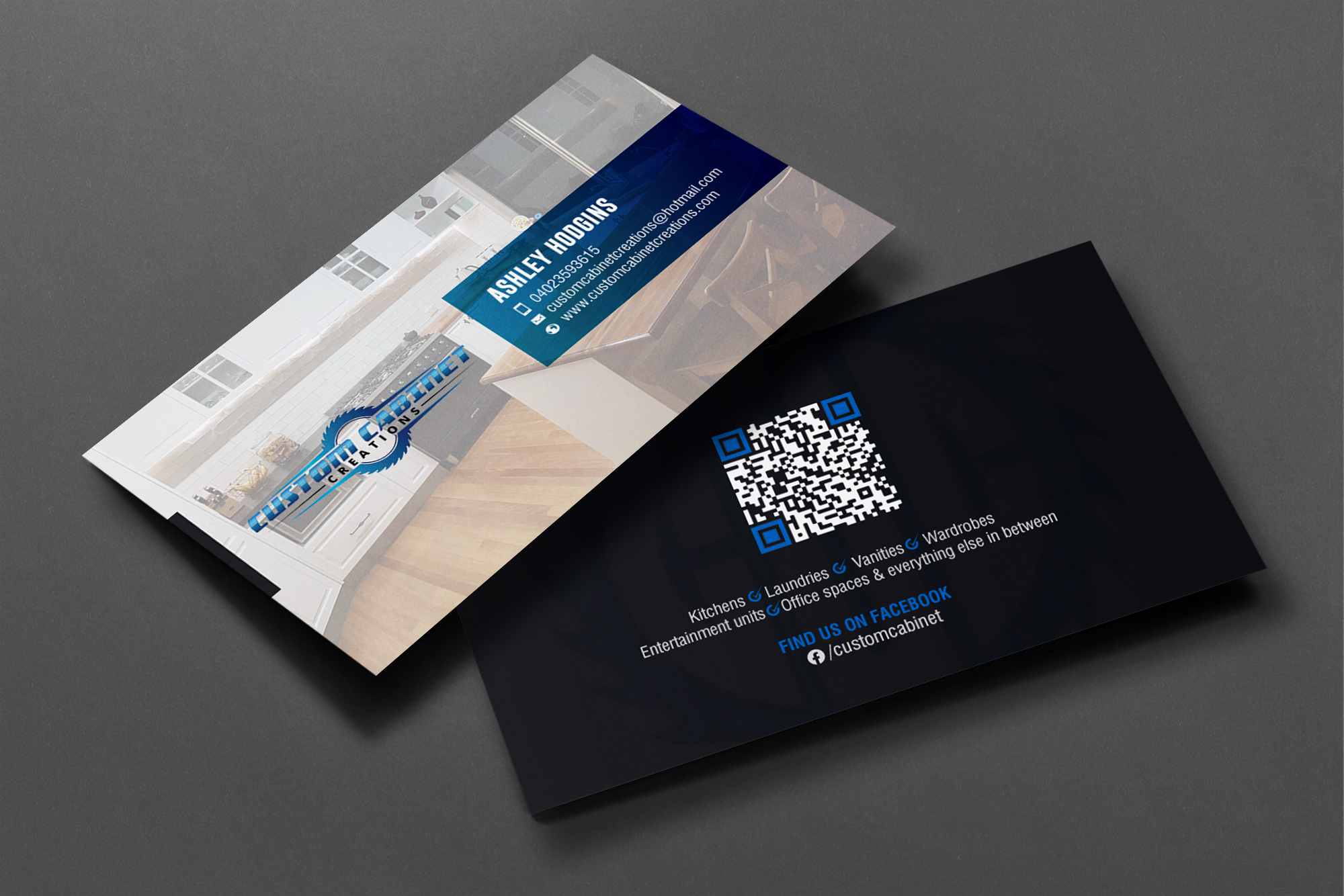 Business Card Design by chandrayaan.creative for Custom cabinet creations | Design #25485081