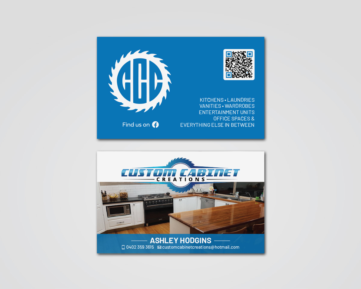 Diseño de Tarjeta de Presentación por MDesign para Custom cabinet creations | Diseño #25540907