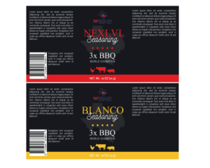 Rio Valley Meat Spice bottle label design | Graphic Design by cosmicline